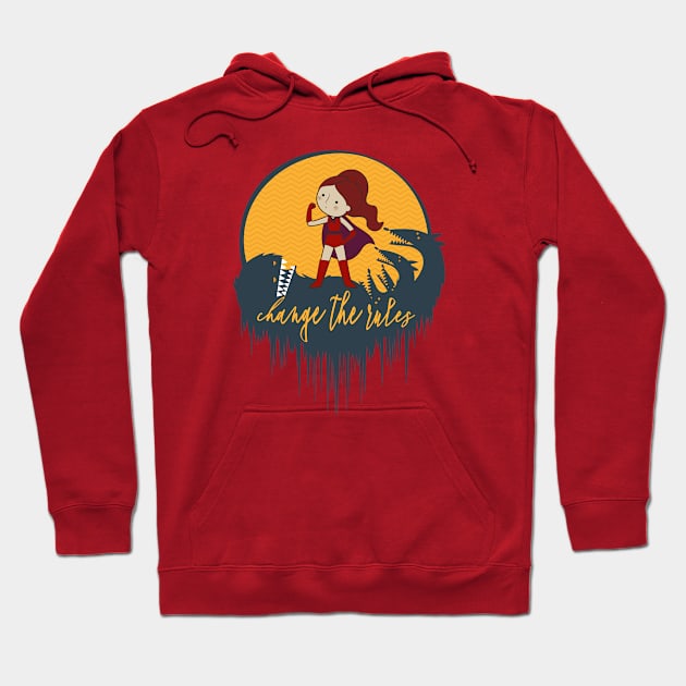 change the rules - feminist superwoman Hoodie by MissCactusArt